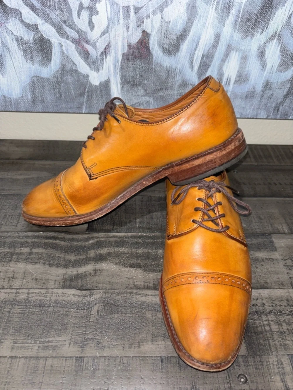 Allen Edmonds Clifton walnut brown leather cap toe Oxfords SZ8​​